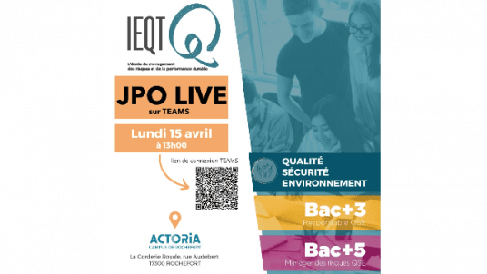 JPO Live - Tout savoir les Bac+3 Responsable QSE et Bac+5 Manager des risques QHSE